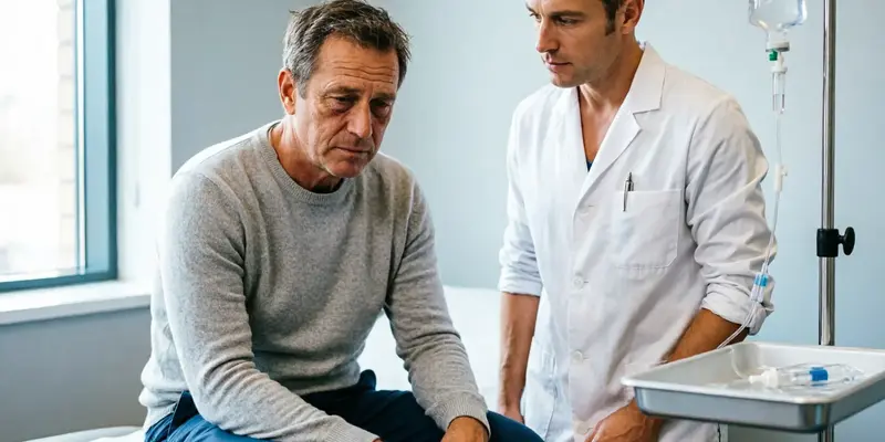 Врач готовит пациента к процедуре